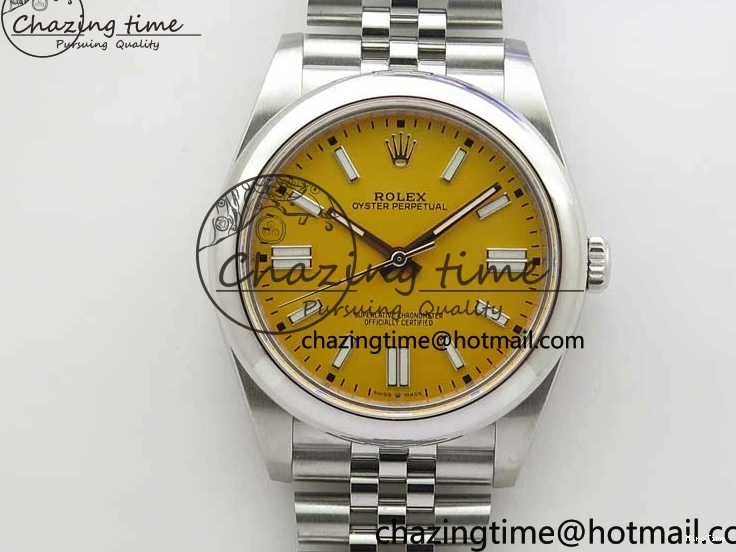 MiroTime 0429 BestValue Oyster Perpetual 41mm 124300 BP Maker Best Edition Yellow Dial on SS Jubilee Bracelet A 2642